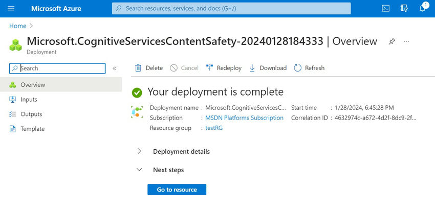Deployment is completed